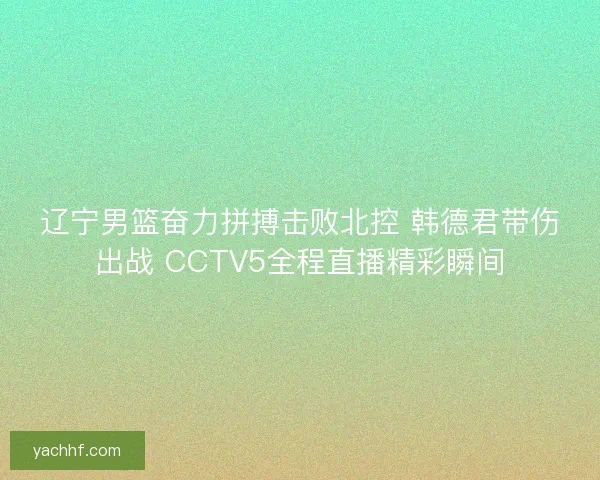 辽宁男篮奋力拼搏击败北控 韩德君带伤出战 CCTV5全程直播精彩瞬间